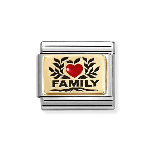 Nomination Gold Family Red Heart Charm