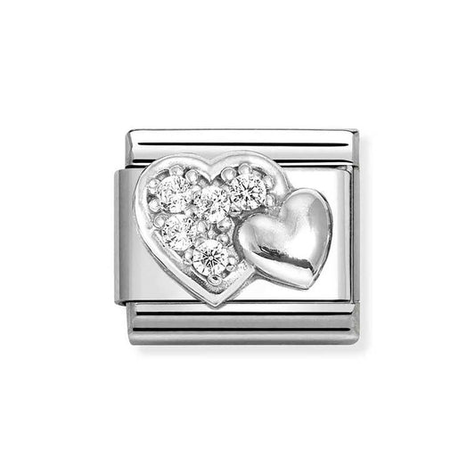 Nomination Raised Hearts Charm