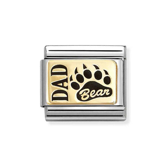 Nomination Gold Dad Bear Charm