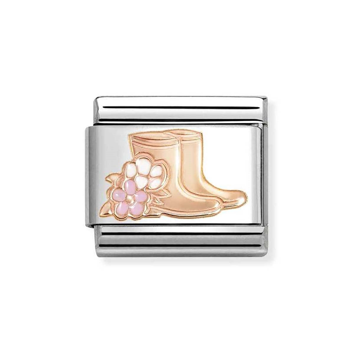 Nomination Rose-Gold Boots With Flowers Charm