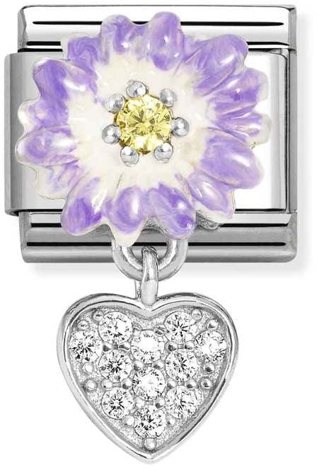 Nomination Lilac Daisy With Heart Charm