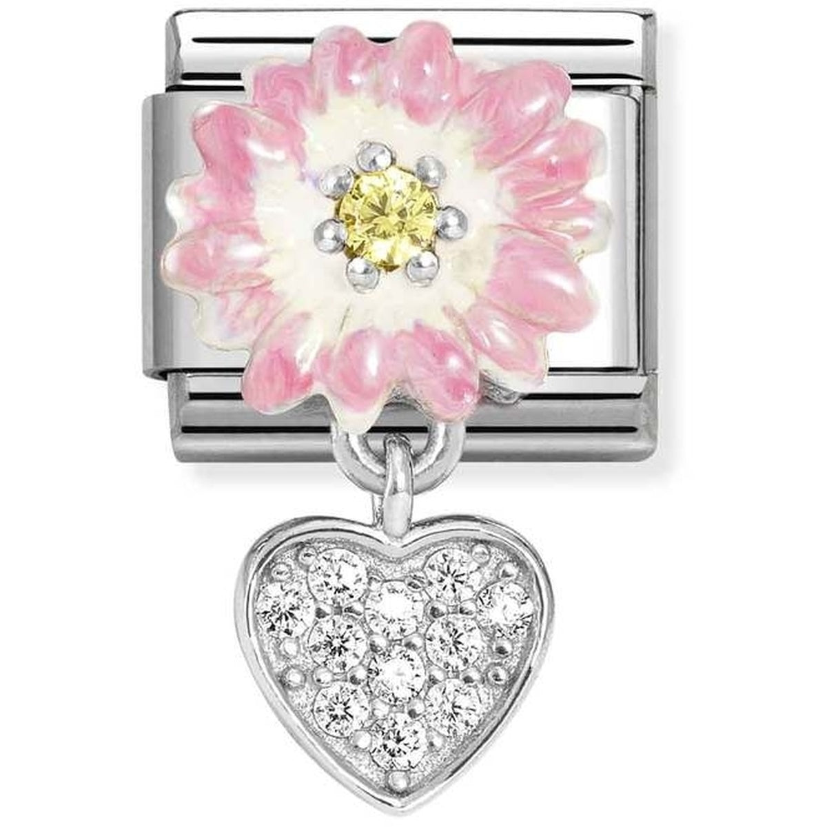 Nomination Pink Daisy With Heart Charm
