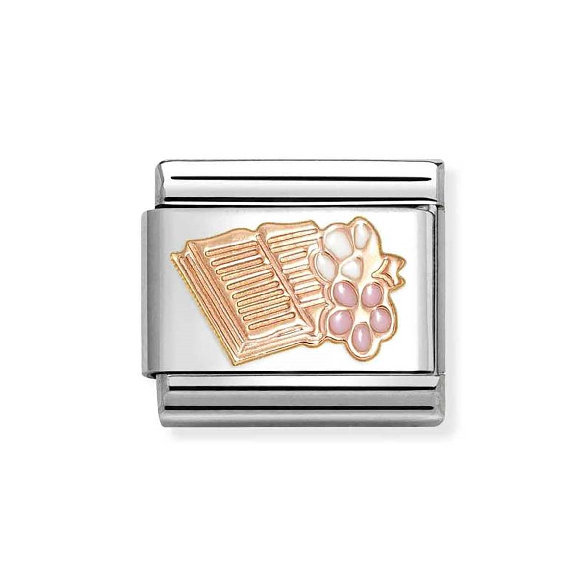 Nomination Rose-Gold Reading Book With Flowers Charm