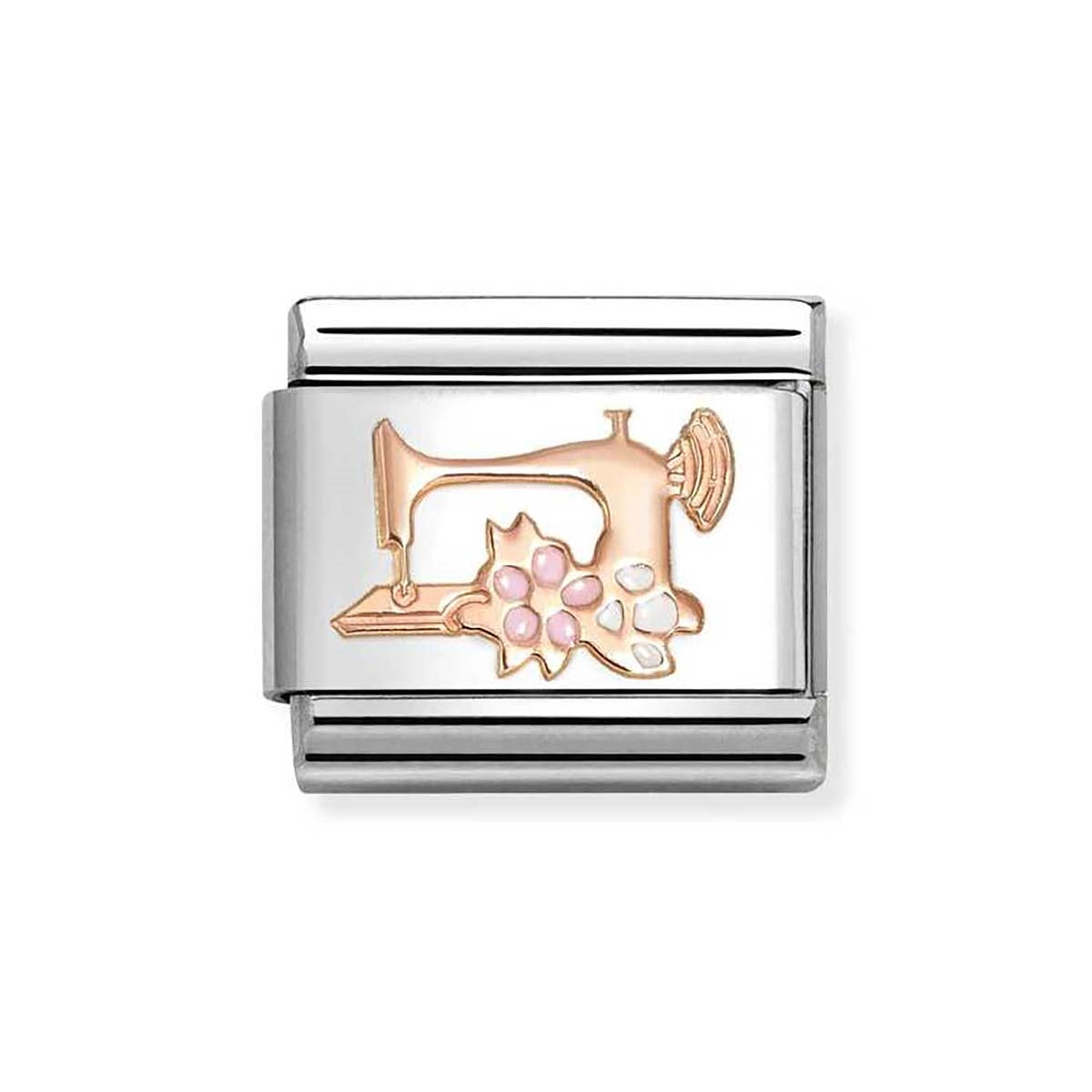 Nomination Rose-Gold Sewing Machine With Flowers Charm
