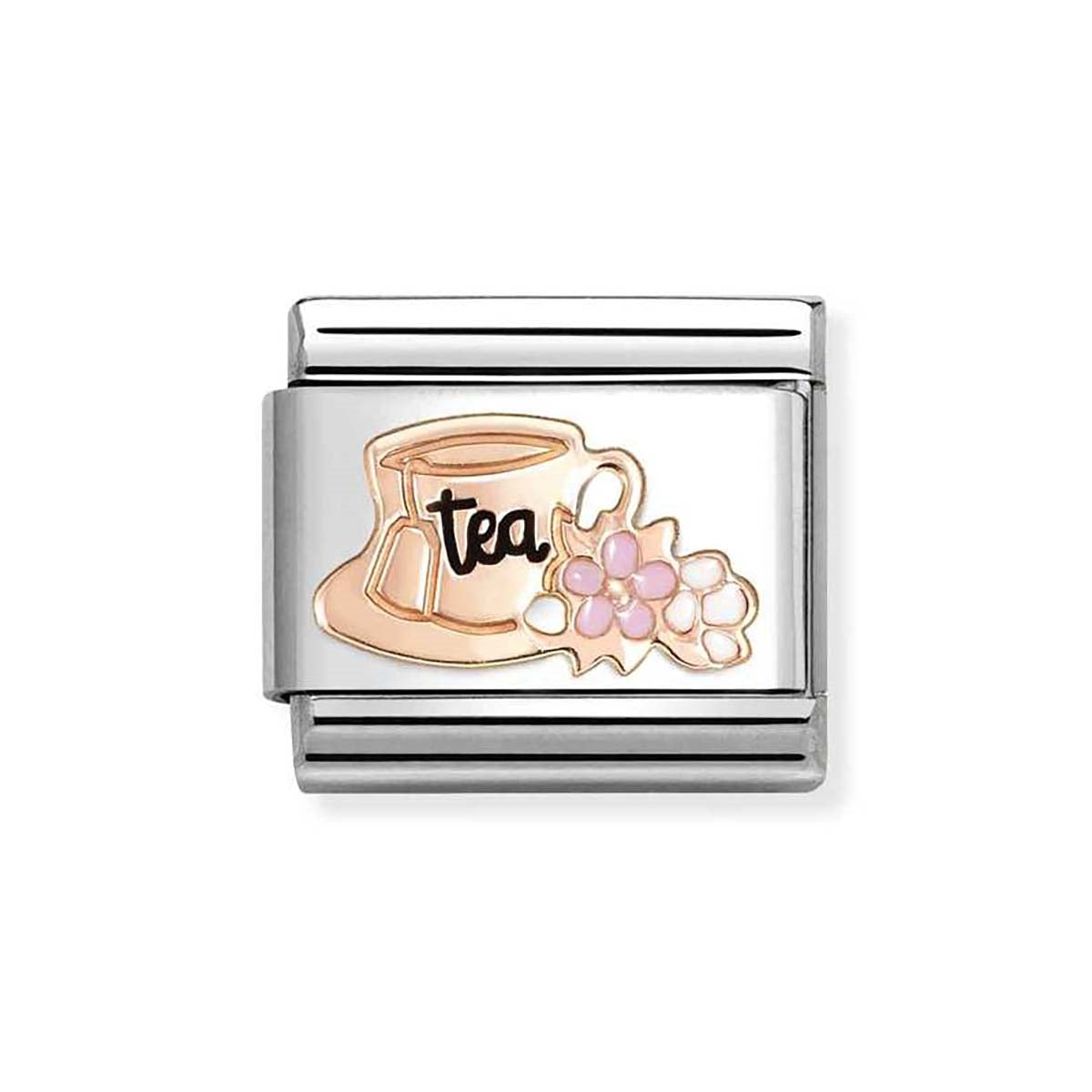 Nomination Rose-Gold Tea Cup With Flowers Charm