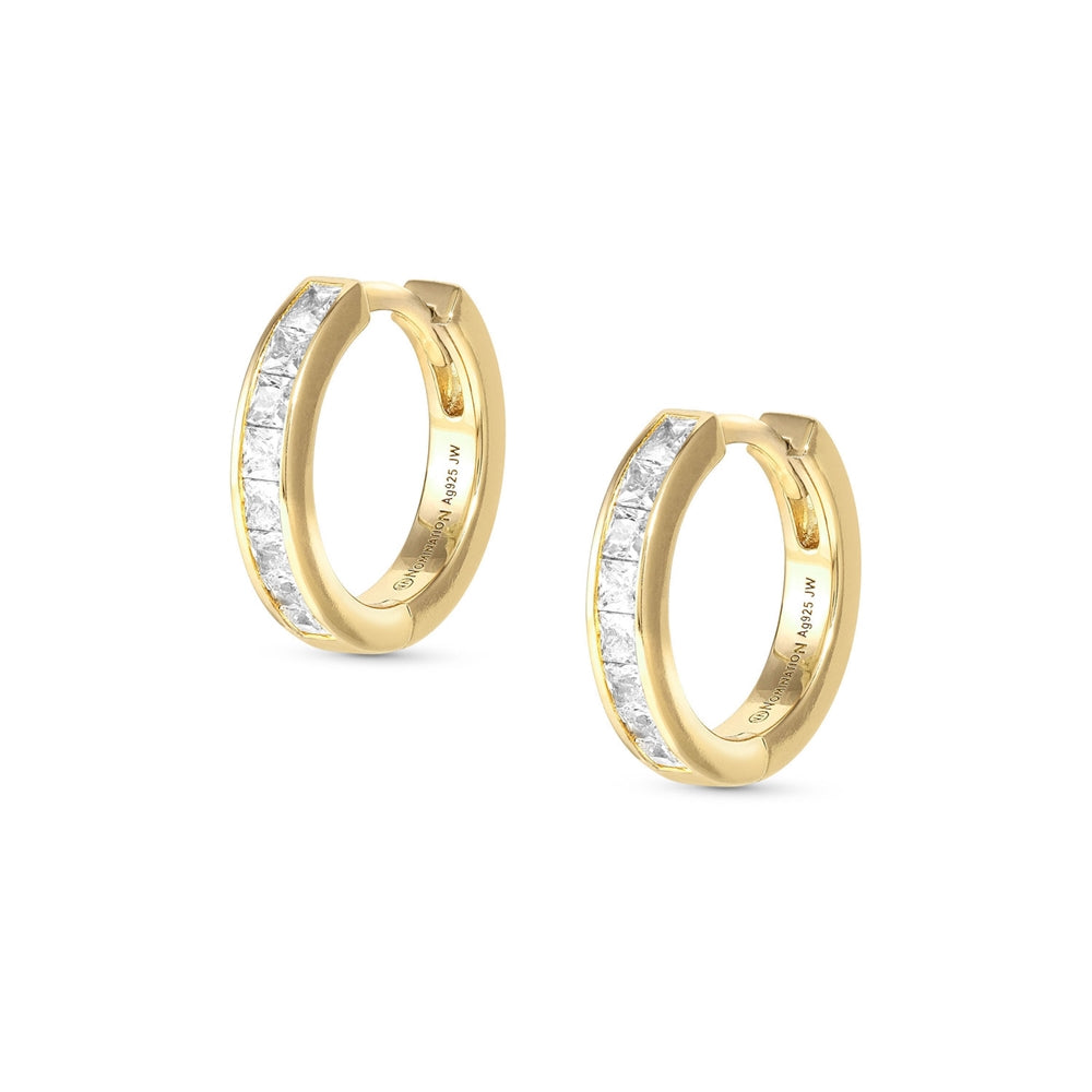 Nomination Carismatica Gold White Crystal Hoop Earrings