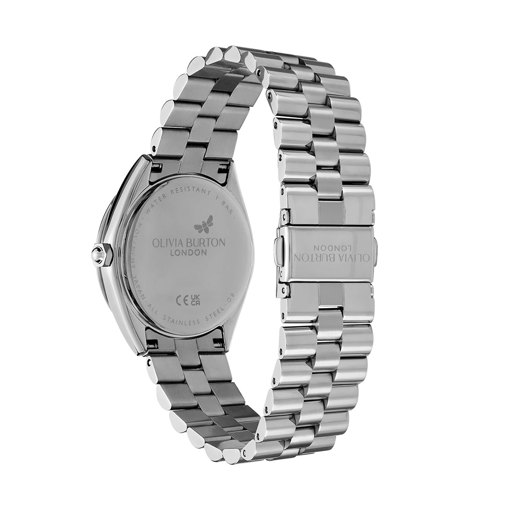 Olivia Burton Bejewelled Pink Stainless Steel Bracelet Watch