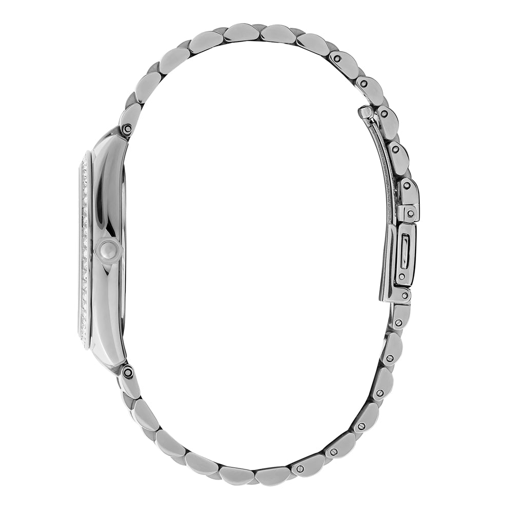 Olivia Burton Bejewelled Pink Stainless Steel Bracelet Watch