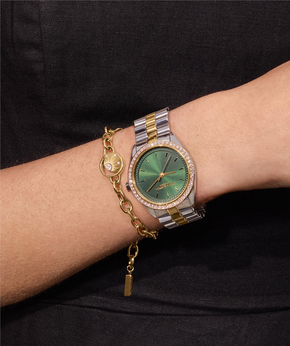 Olivia Burton Celestial Sun Gold IP Disc Link Bracelet