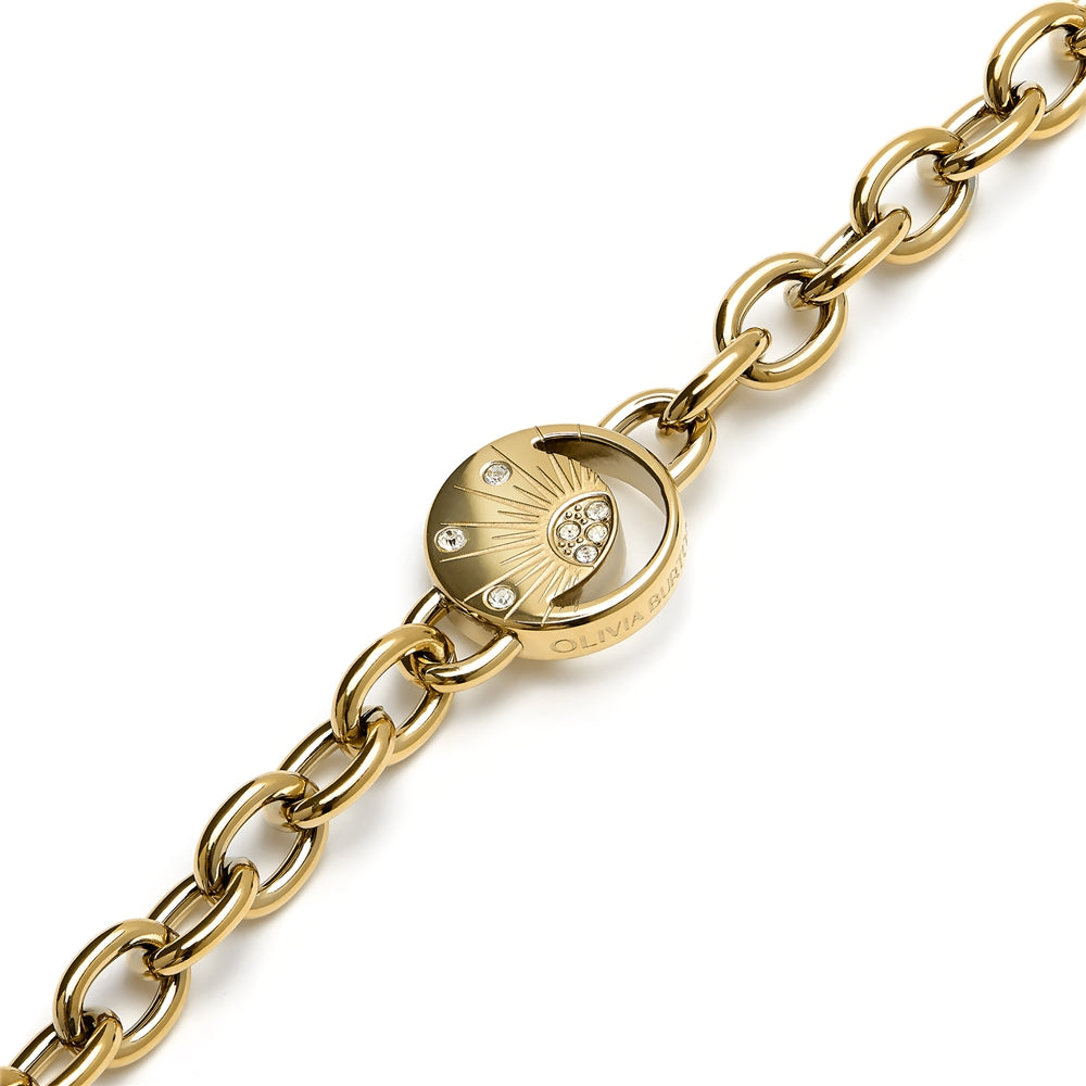 Olivia Burton Celestial Sun Gold IP Disc Link Bracelet
