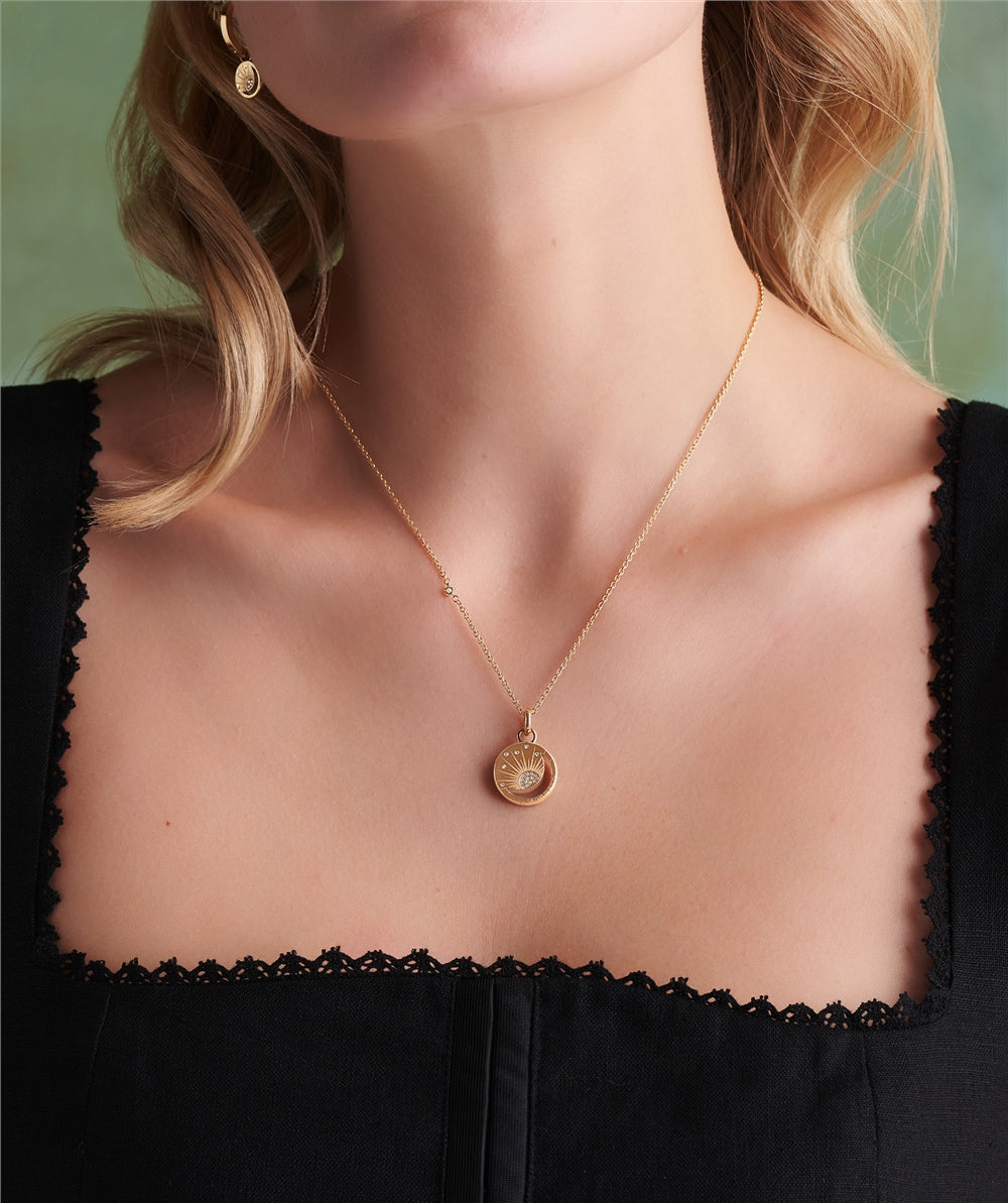 Olivia Burton Celestial Sun Gold IP Pendant Necklace