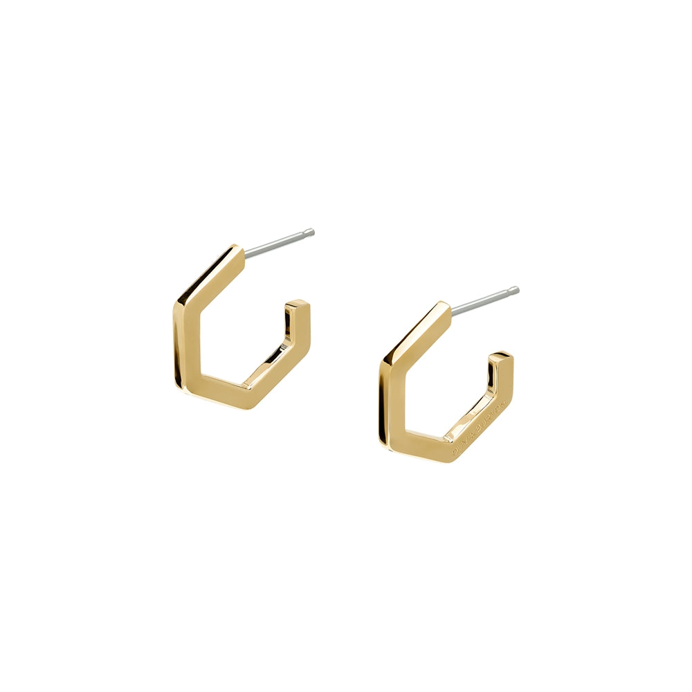 Olivia Burton Honeycomb Gold IP Hoop Earrings 