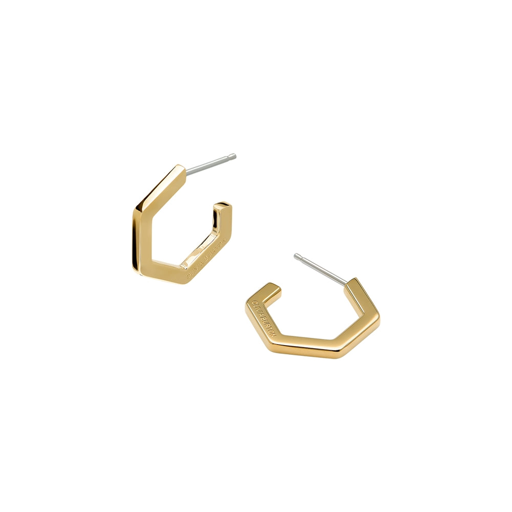 Olivia Burton Honeycomb Gold IP Hoop Earrings 