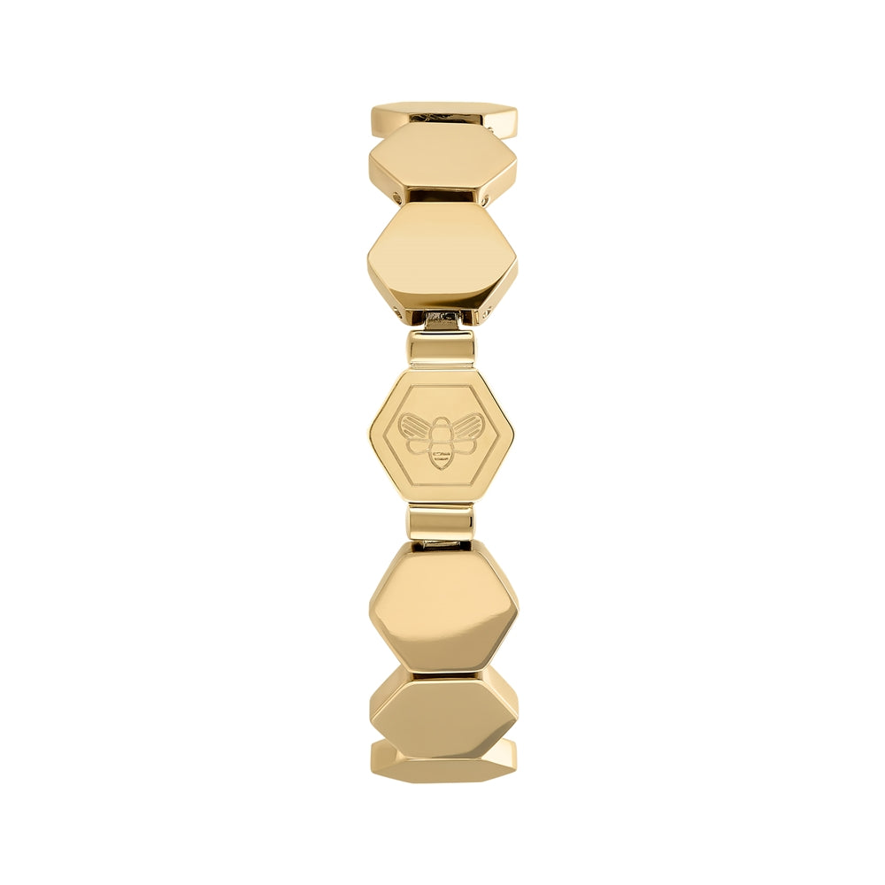 Olivia Burton Honeycomb Gold IP Slim Cuff Bracelet 