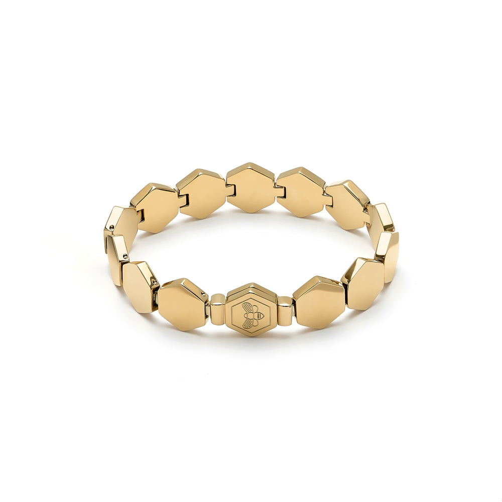 Olivia Burton Honeycomb Gold IP Slim Cuff Bracelet 