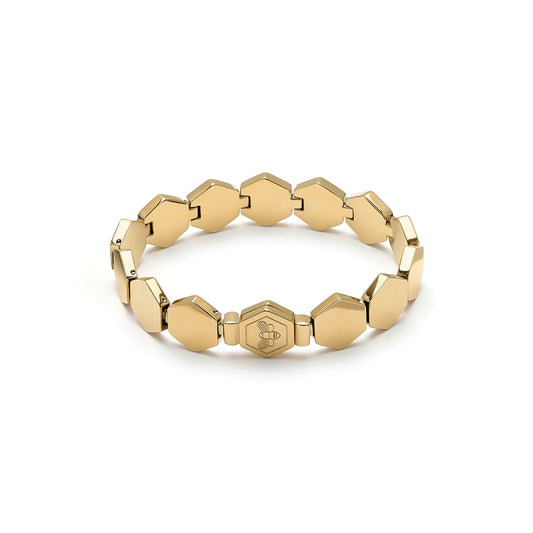 Olivia Burton Honeycomb Gold IP Slim Cuff Bracelet 