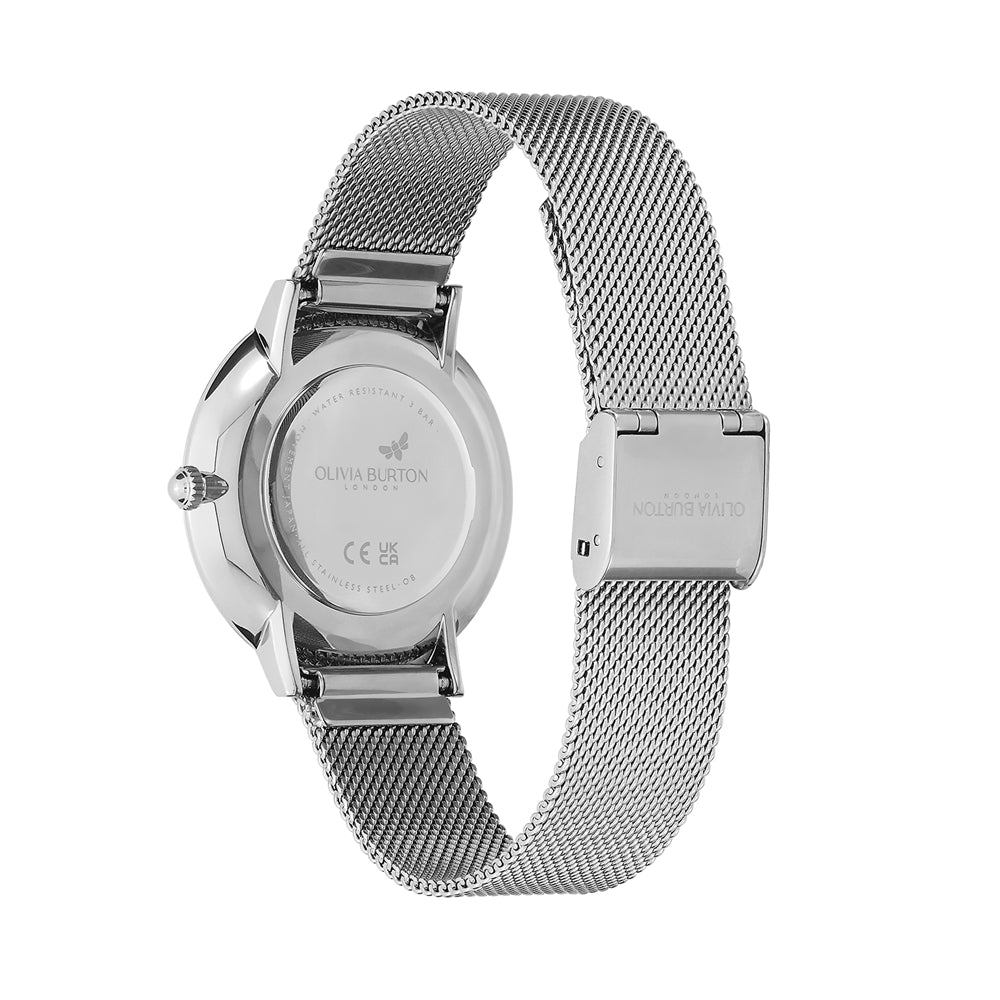 Olivia Burton Signature Butterfly Stainless Steel Mesh Watch 