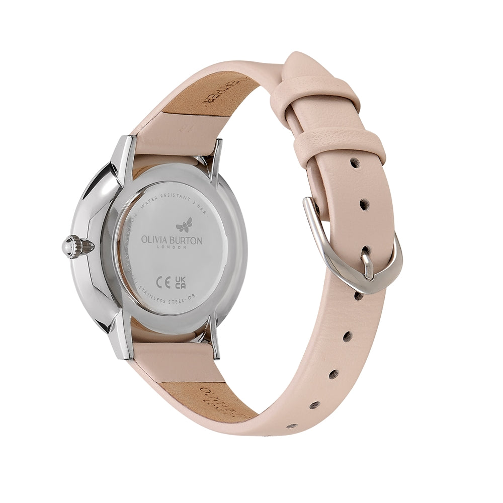 Olivia Burton Signature Butterfly Pink Leather Watch 