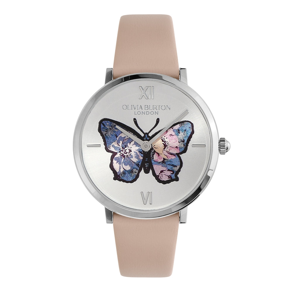 Olivia Burton Signature Butterfly Pink Leather Watch 