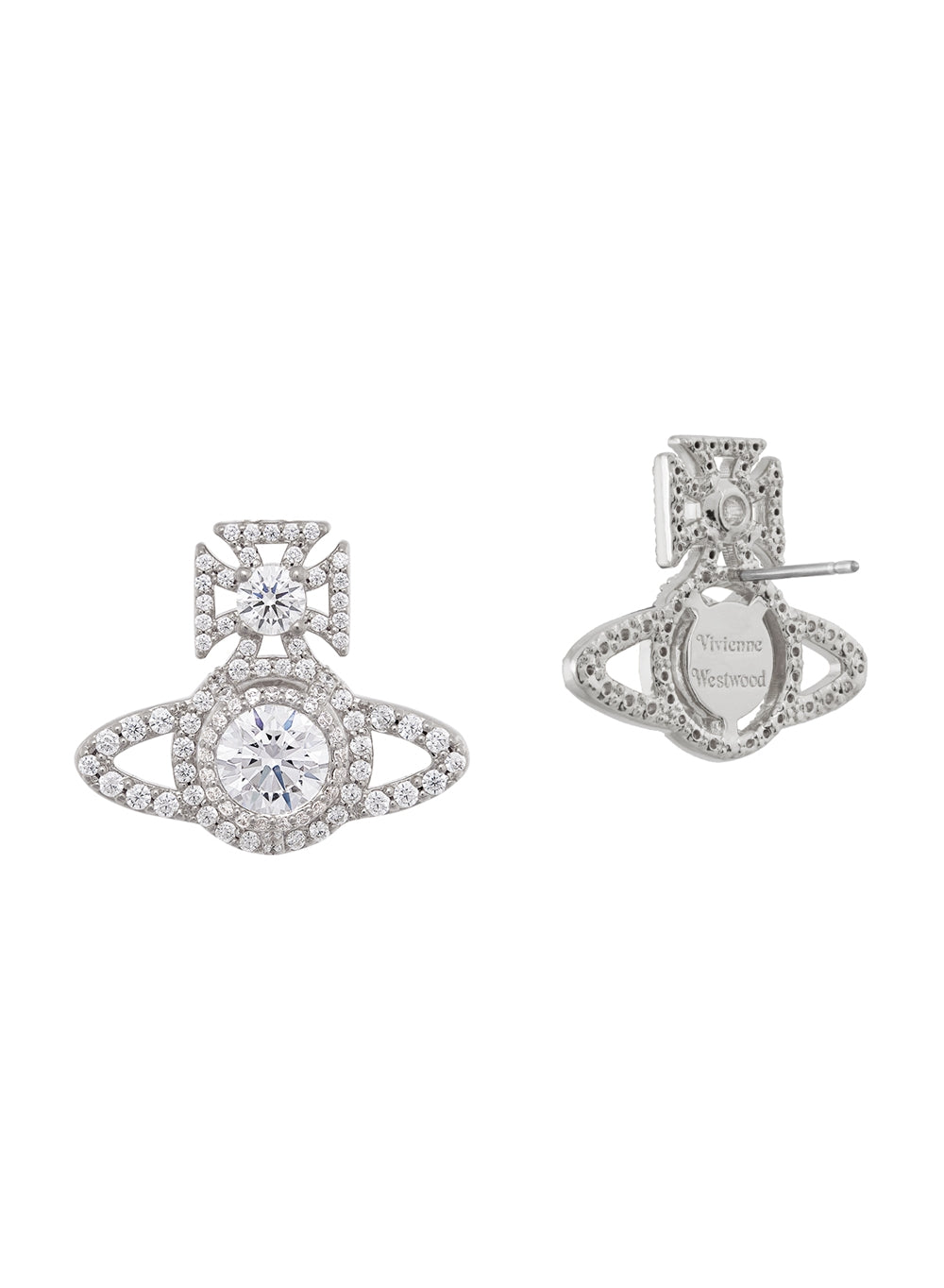 Vivienne Westwood Silver Crystal Norabelle Orb Earrings
