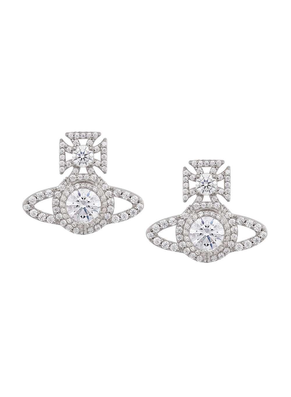 Vivienne Westwood Silver Crystal Norabelle Orb Earrings