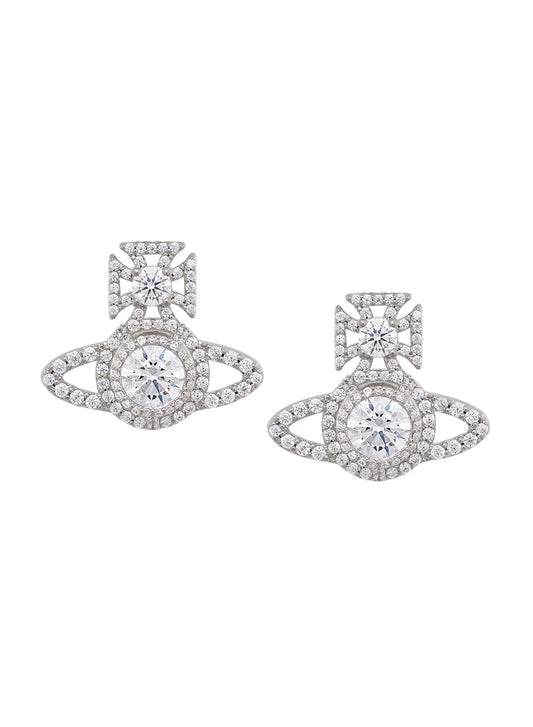 Vivienne Westwood Silver Crystal Norabelle Orb Earrings