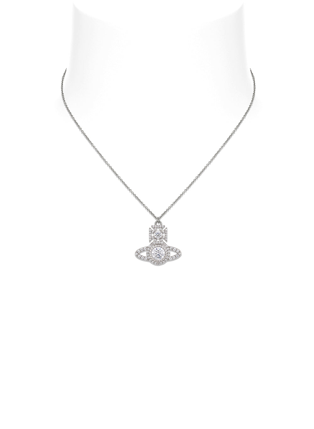 Vivienne Westwood Silver Crystal Norabelle Orb Necklace
