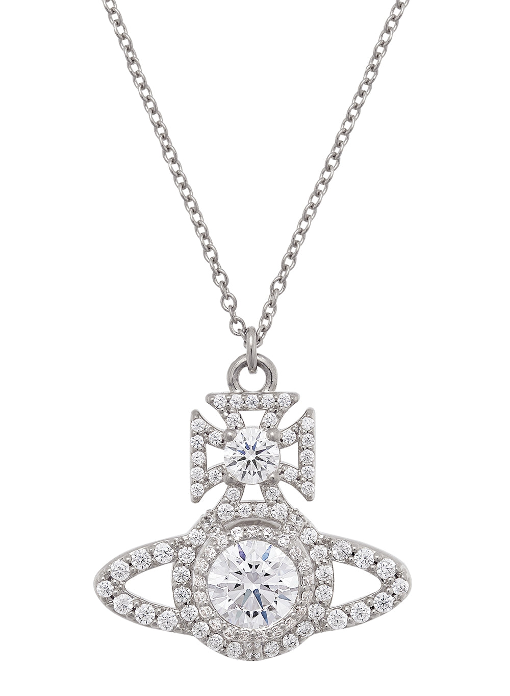Vivienne Westwood Silver Crystal Norabelle Orb Necklace