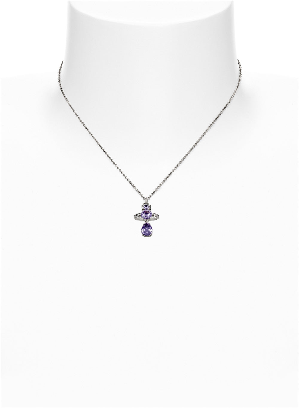 Vivienne Westwood Silver Lavender Ismene Drop Necklace