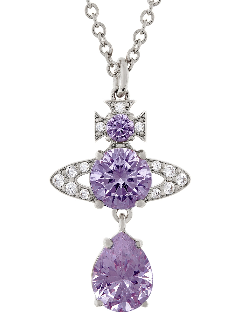 Vivienne Westwood Silver Lavender Ismene Drop Necklace