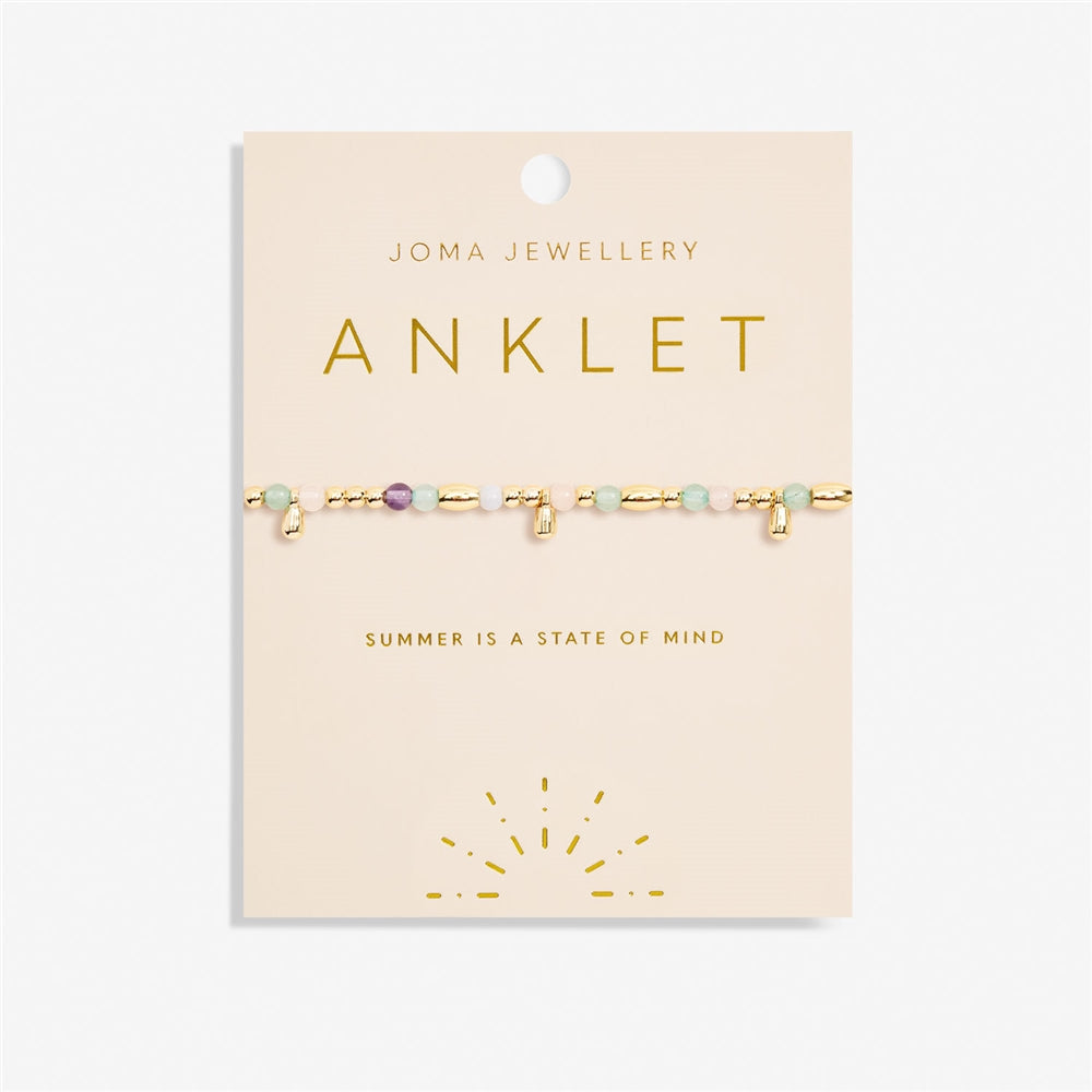 Joma Gold Multi Stone Anklet