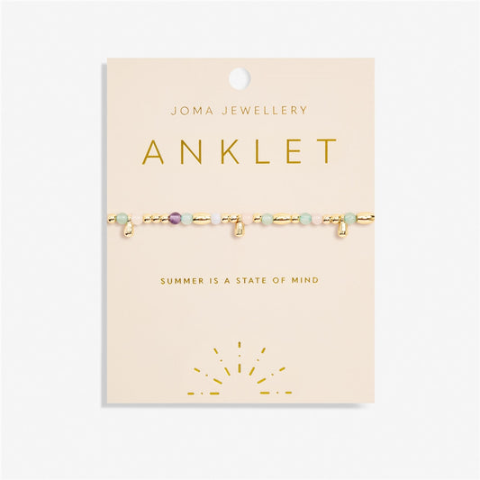 Joma Gold Multi Stone Anklet