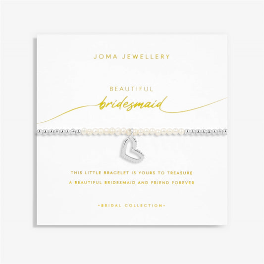 Joma Pearl Bridesmaid Heart Bracelet