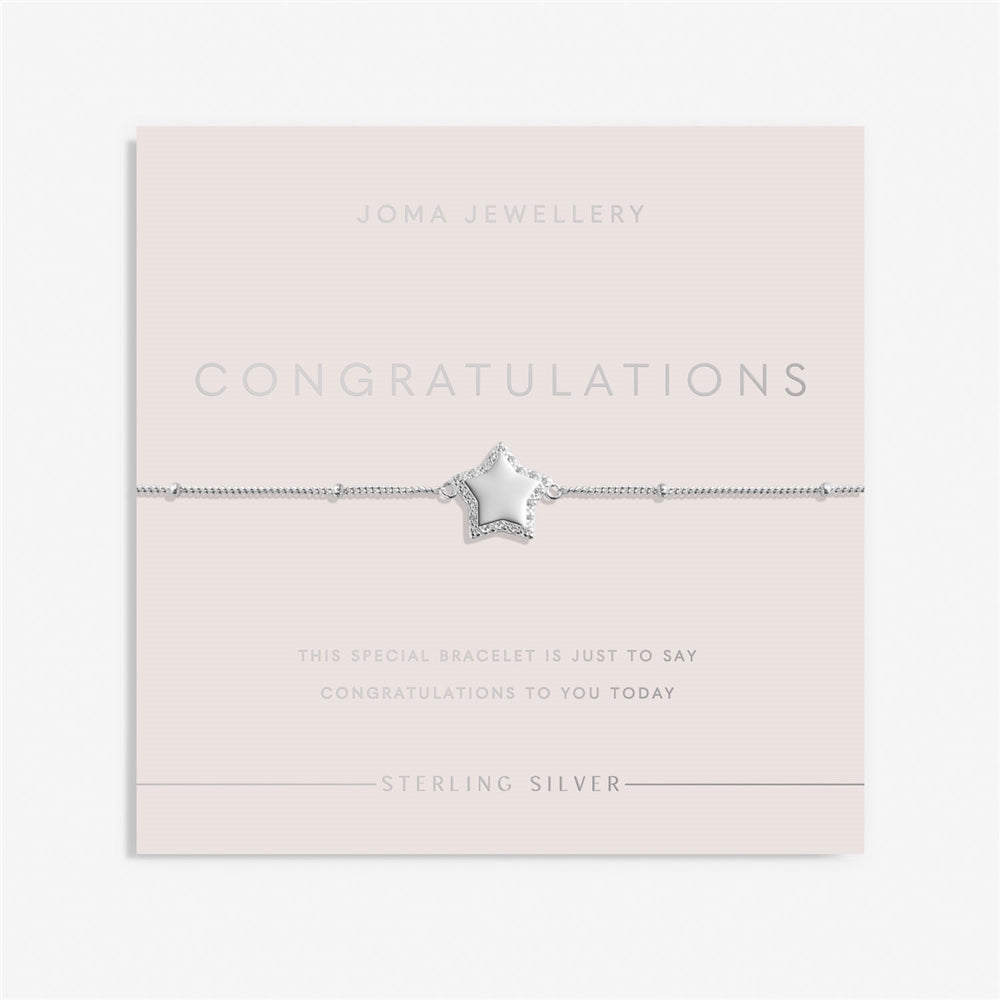 Joma Sterling Silver Congratulations Star Bracelet