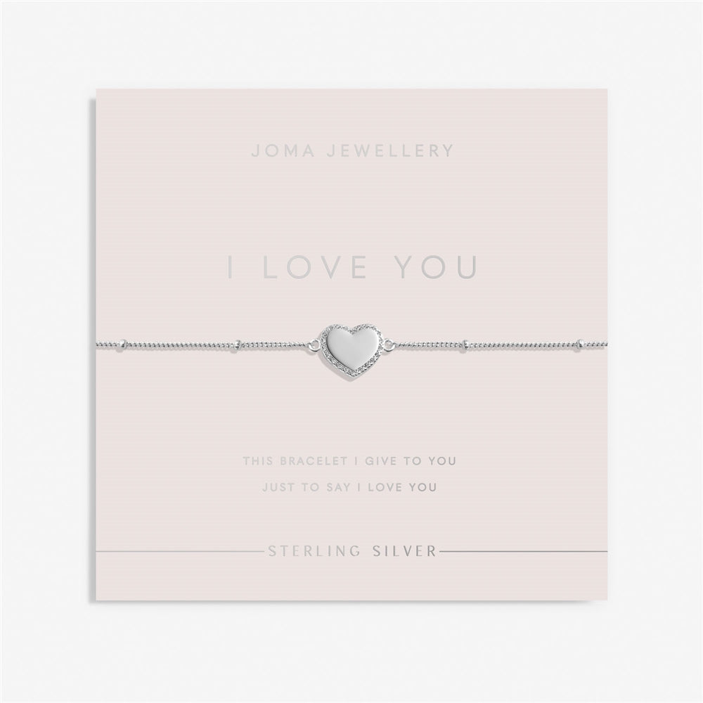 Joma Sterling Silver I Love You Heart Bracelet
