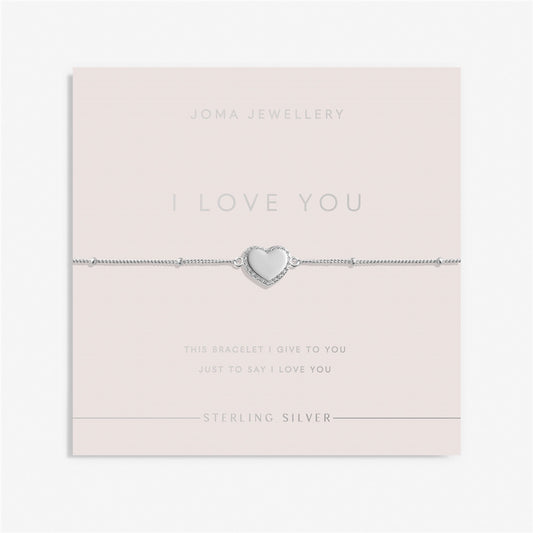 Joma Sterling Silver I Love You Heart Bracelet