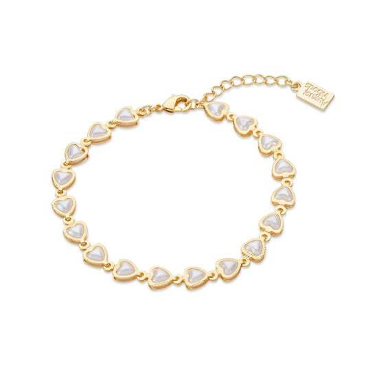 August Woods Gold and White Heart Bracelet