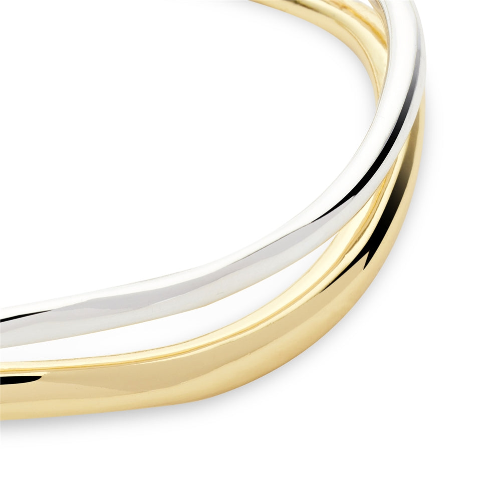 Over & Over Gold Mix Metal Wave Bangle 