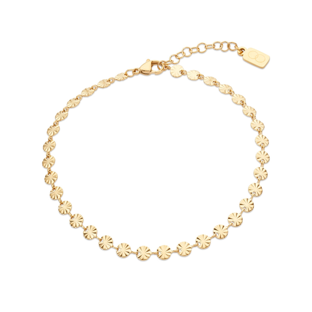 Over & Over Gold Stainless Steel Sunburst Anklet