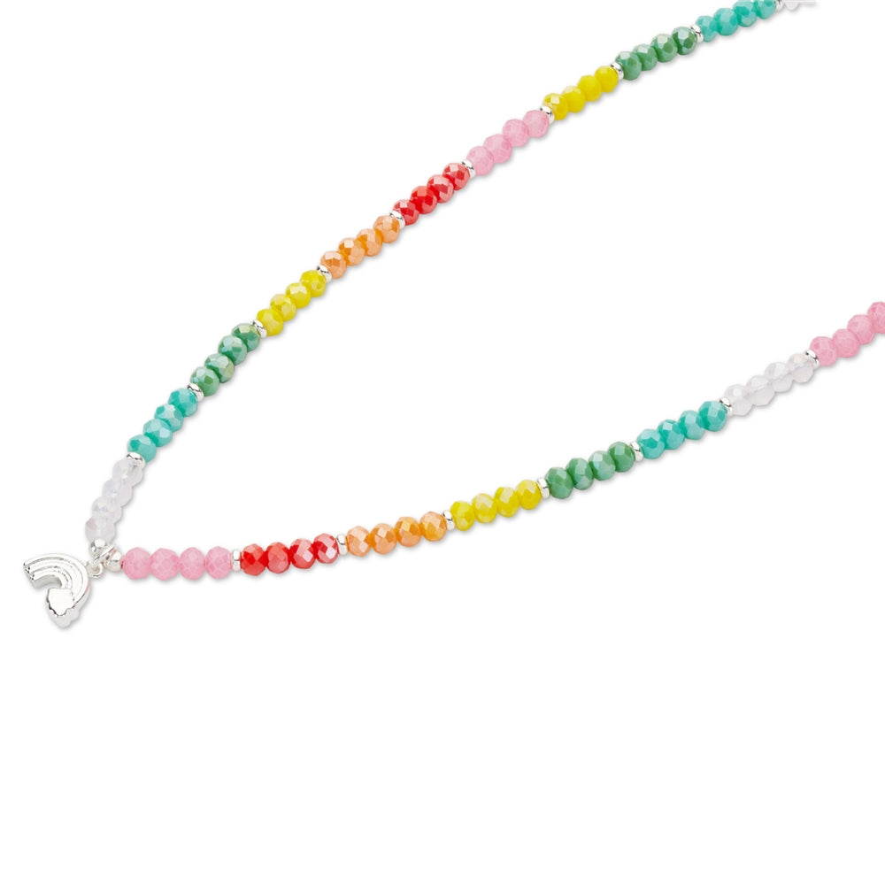 August Woods Silver Rainbow Beaded Necklace