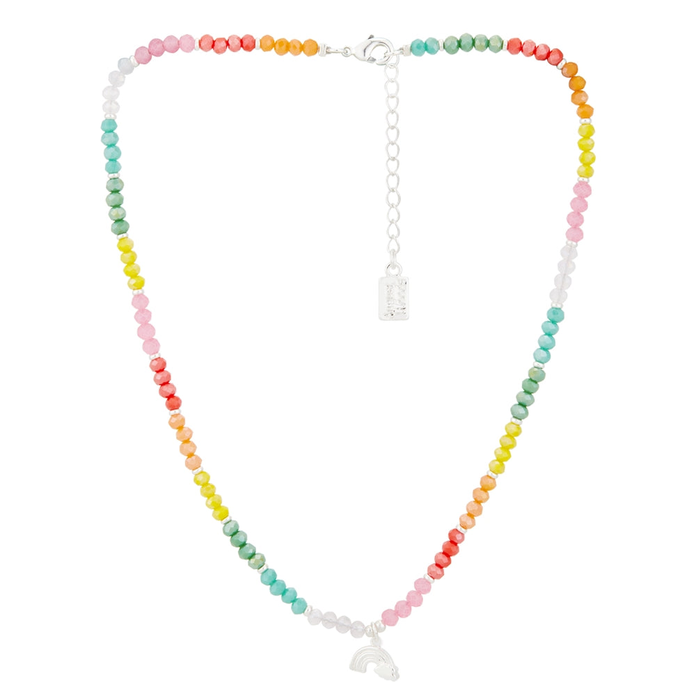 August Woods Silver Rainbow Beaded Necklace