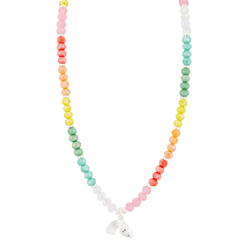 August Woods Silver Rainbow Beaded Necklace