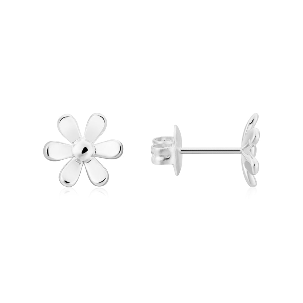 August Woods Silver Simple Flower Stud Earring