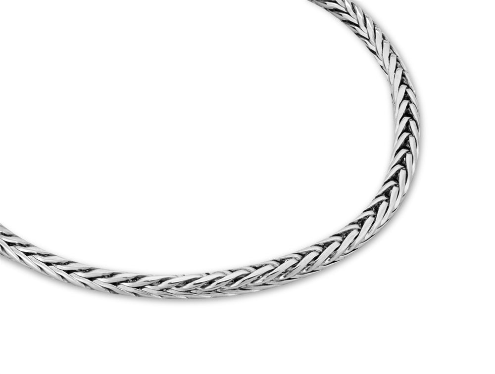 Over & Over Silver Stainless Steel Foxtail Chain Mens Bracelet