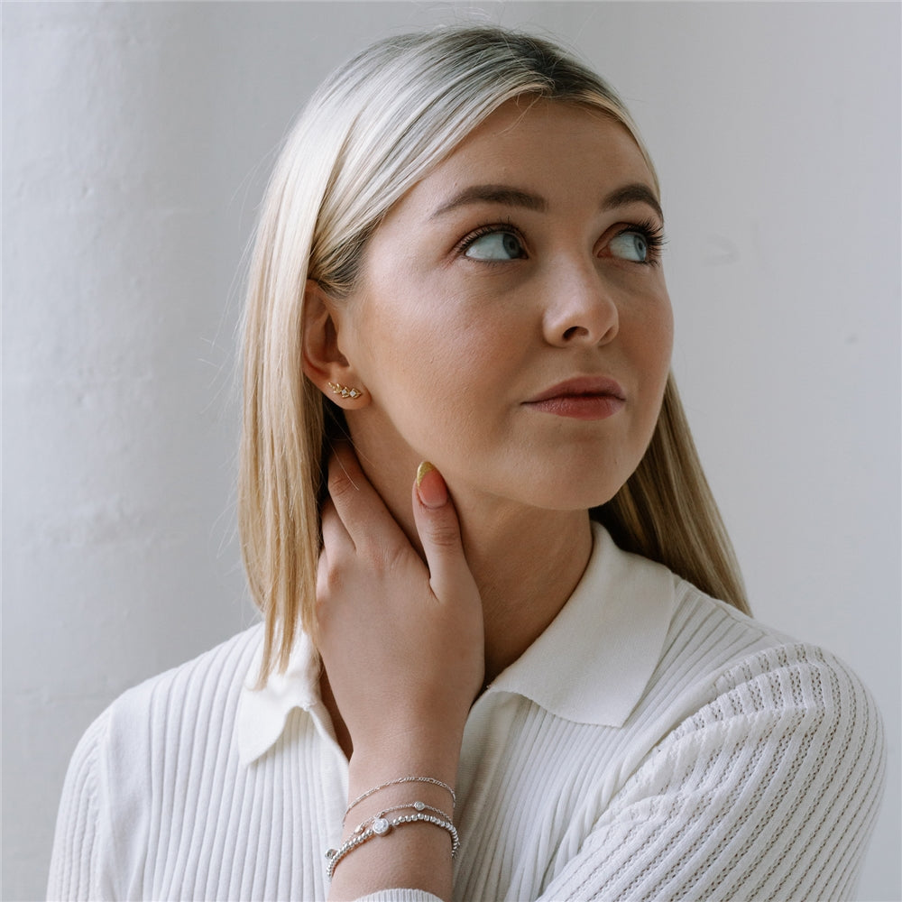 Seek + Find Calm Silver Beaded Bracelet