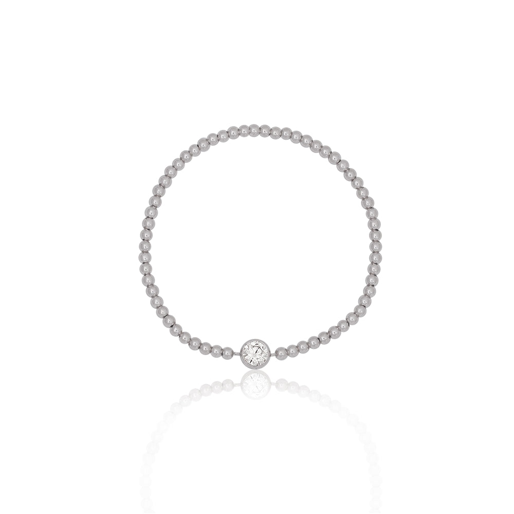 Seek + Find Calm Silver Beaded Bracelet