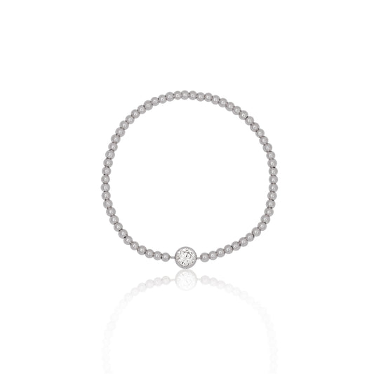 Seek + Find Calm Silver Beaded Bracelet