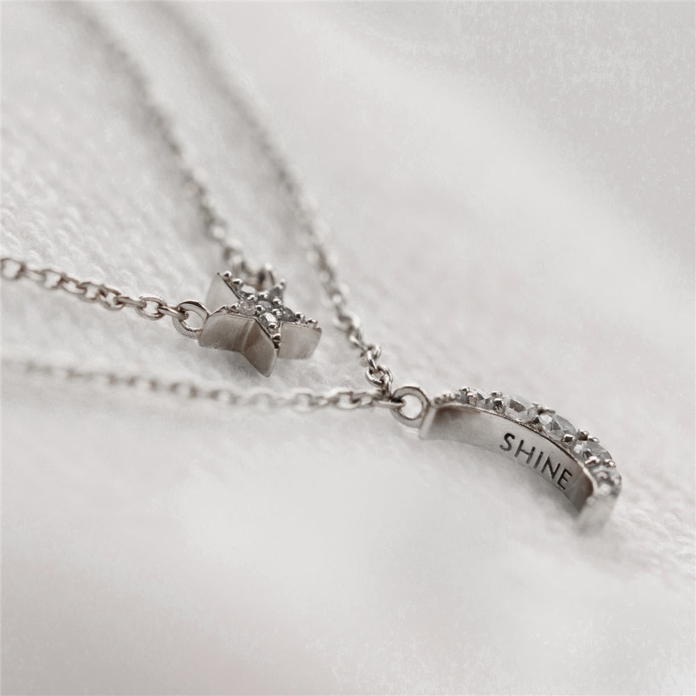 Seek + Find Shine Interstellar Silver Layered Necklace