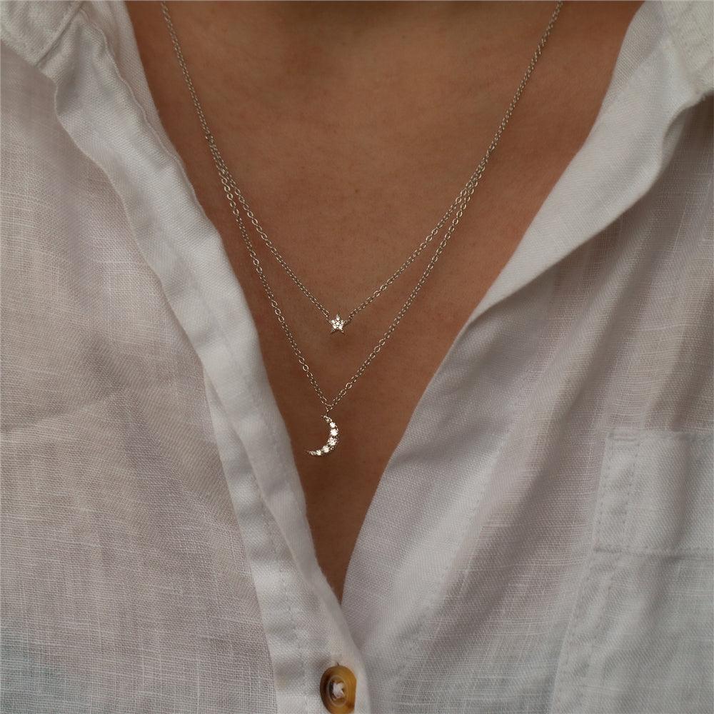 Seek + Find Shine Interstellar Silver Layered Necklace
