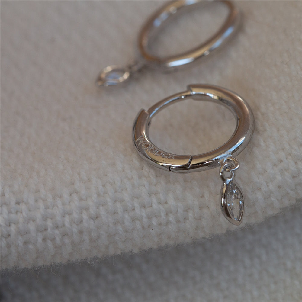 Seek + Find Wonder Silver Drop Earrings